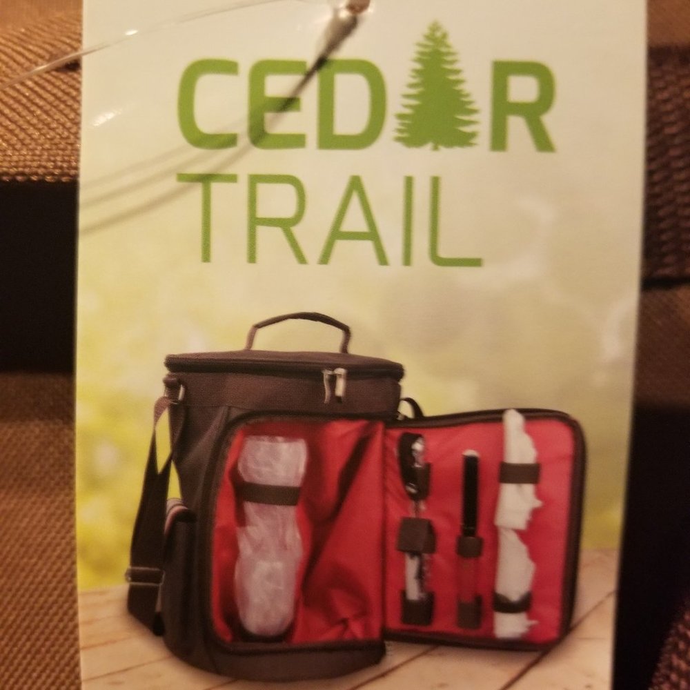 Insulated picnic wine bag set